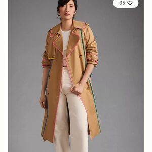 Anthropologie Avec Les Filles Trimmed Trench Coat Large